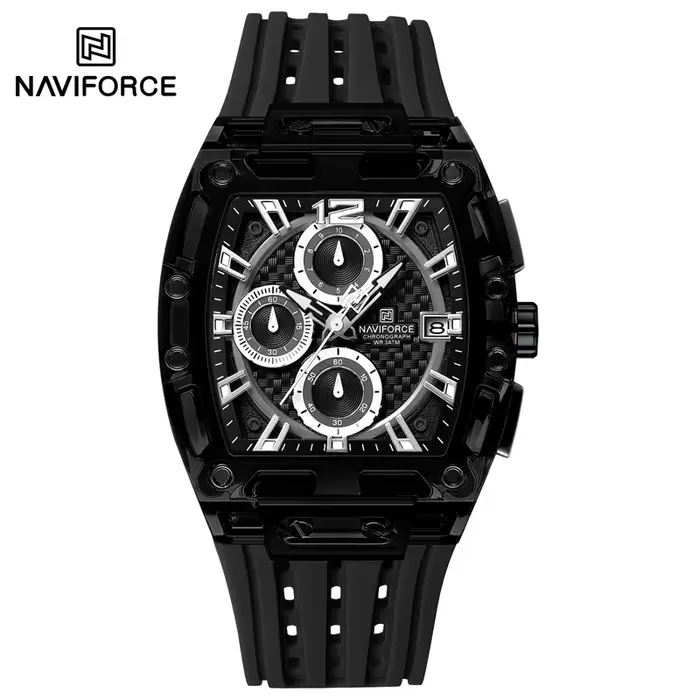 NAVIFORCE 7105 mode chronographe multi fonctionnel montre à Quartz Sport 5ATM étanche Silicone montr