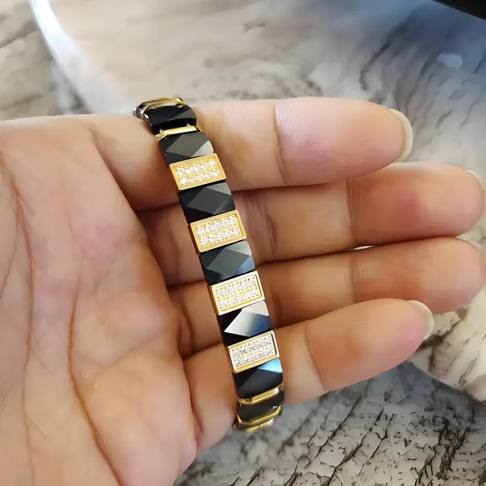 ARADOO – Bracelet en céramique et acier titane de qualité supérieure pour hommes et femmes