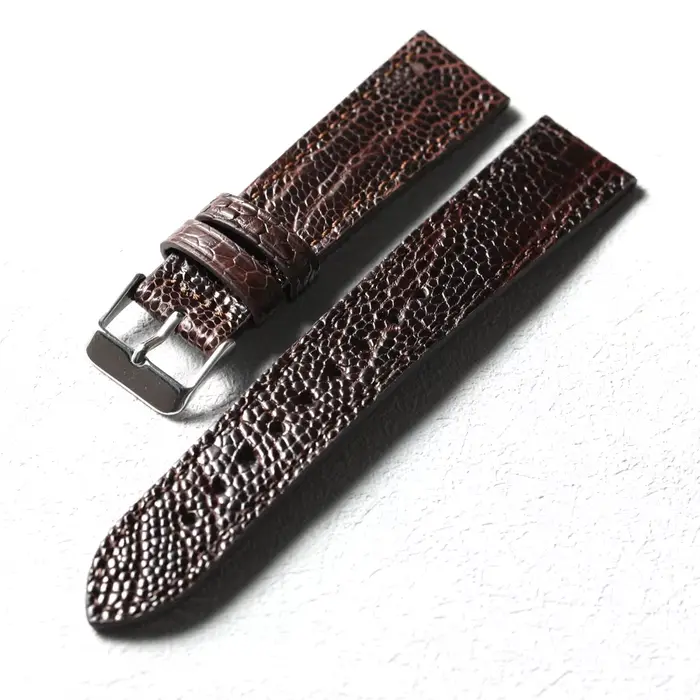 Bracelet de montre en cuir véritable de pied d'autruche fait à la main, 18 19 20 21 22MM, bleu, vert