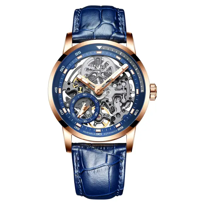 JINLERY montre pour hommes montres mécaniques automatiques squelette étanche montre-bracelet de luxe