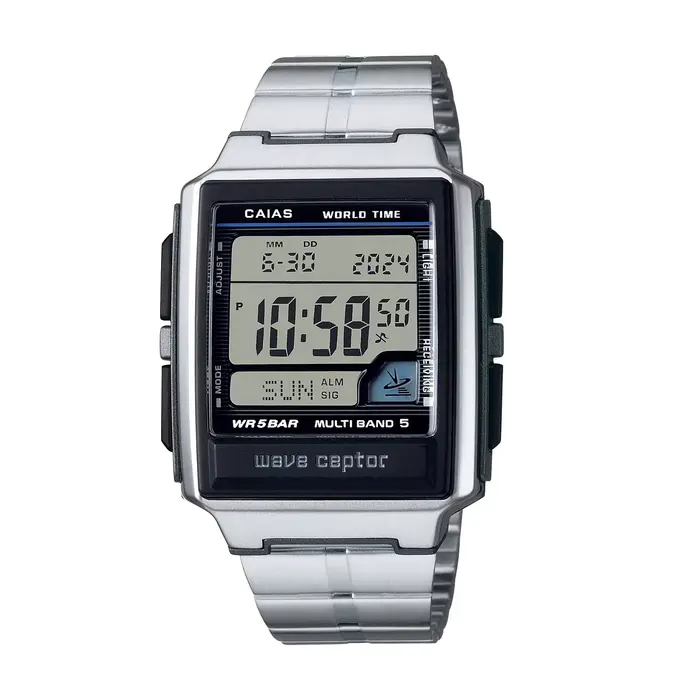 Montre numérique multifonction rétro CAIAS pour homme avec synchronisation automatique et résistance à l'eau 50 mètres occasions spéciales