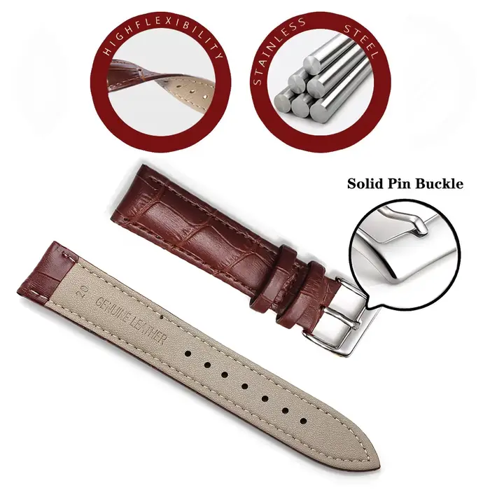 Bracelets de montre en cuir véritable de qualité supérieure