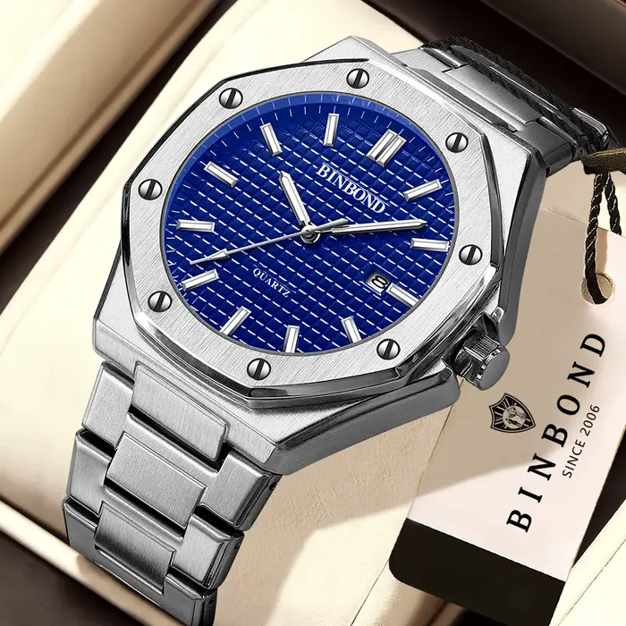 Montres-bracelets à quartz de luxe décontractées et élégantes avec date automatique pour homme occasions spéciales