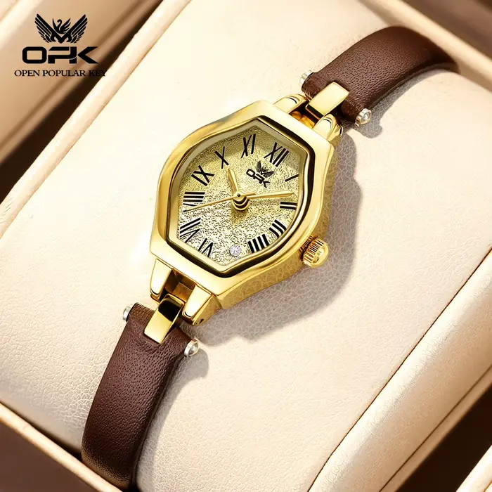 Montre OPK 6081 de luxe classique pour femme, mouvement à quartz original, petit cadran élégant, bra