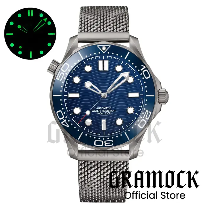 Montre mécanique rétro verte personnalisable pour homme