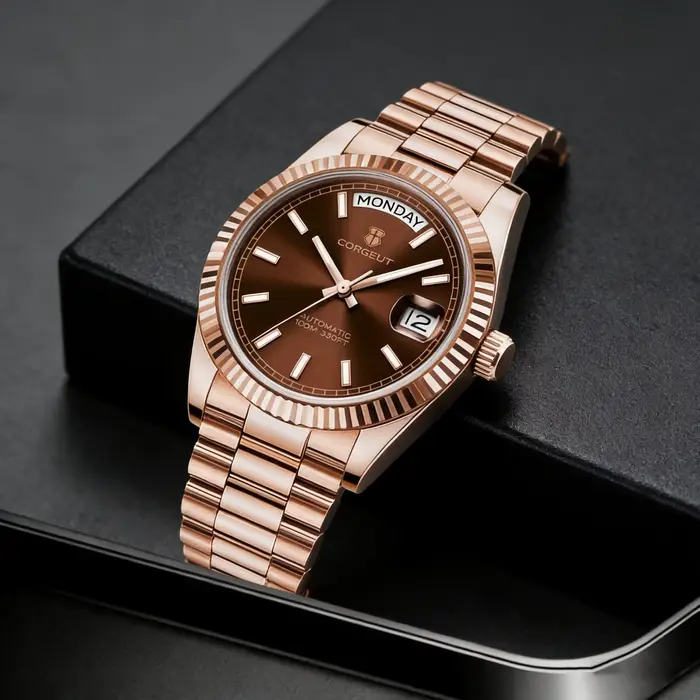 Montre homme CORGEUT 36MM ST1644 automatique mécanique de luxe avec saphir