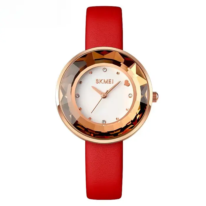 Nouvelle montre à quartz pour femme 2025 : cadran floral 3D, couronne à visser, comprend une boîte c