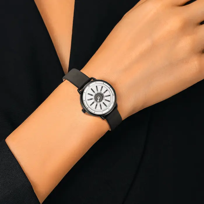 Montre Gorman Kepler en cuir véritable résistante à l'eau pour femmes élégante et innovante occasion spéciale quartz bracelet alliage bronze rose argent Blanc