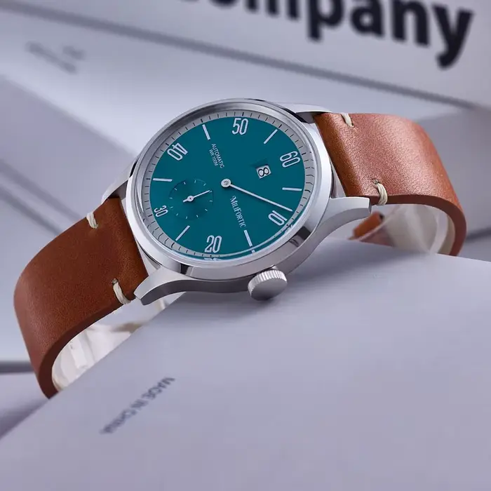 Milifortic Vintage montre automatique petites secondes 38mm boîte en acier inoxydable 100M étanche m