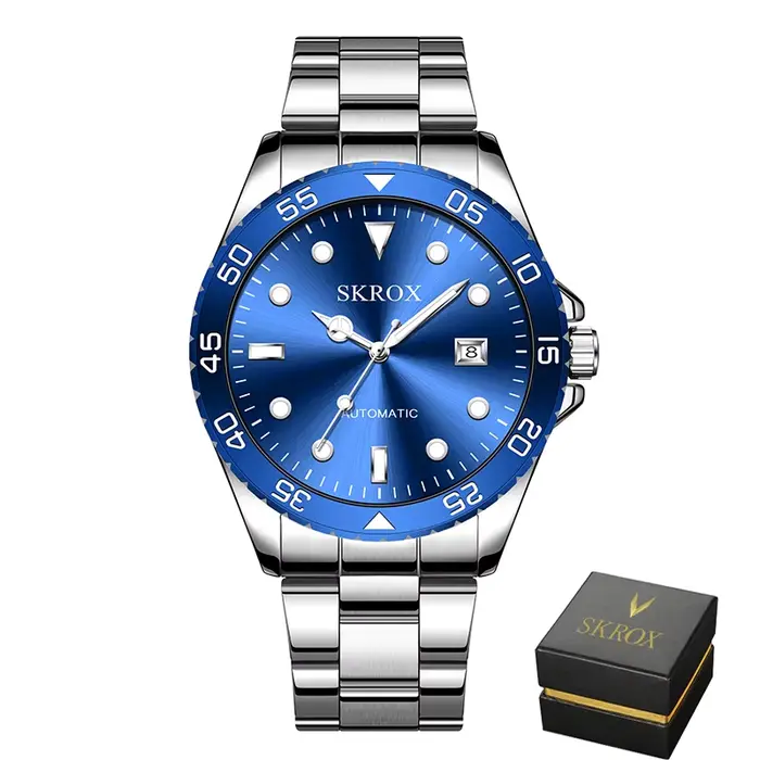 SKROX haut de gamme luxe plongeur lumineux homme montre mouvement automatique horloge mécanique mont