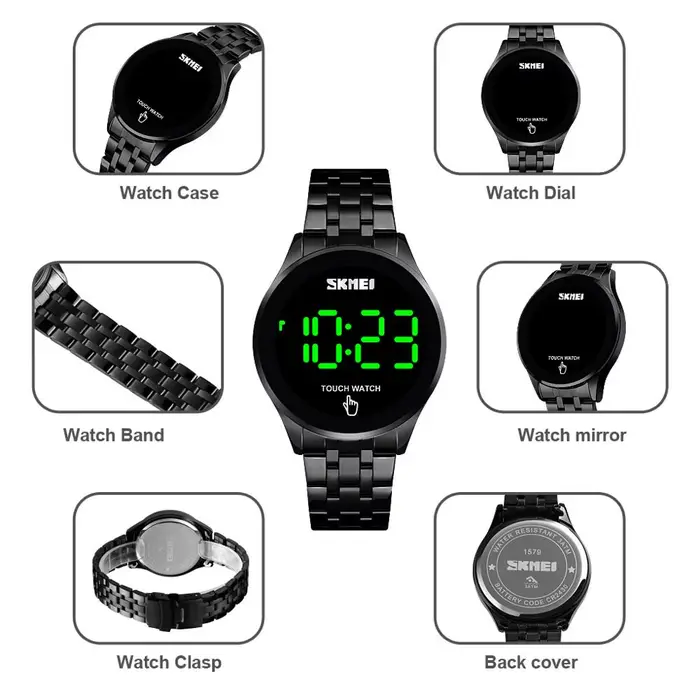 Montre-bracelet électronique étanche pour homme