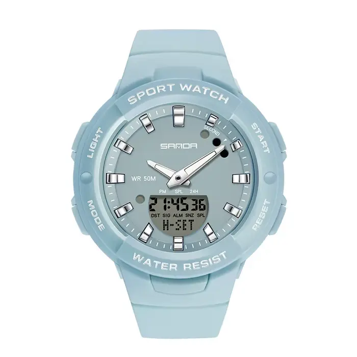 Montre San Da Étanche 5 Bars Pour Femmes Mode Sport Casual Avec Fonction Chronographe Bracelet Résine Multicouleurs Occasions Spéciales
