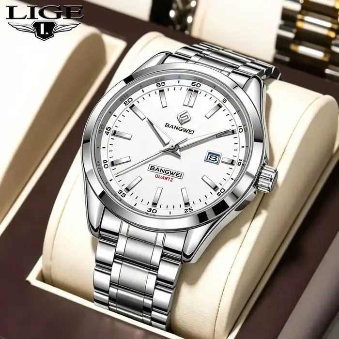 Montre Quartz pour Homme BANMGWEI avec Chiffres Lumineux Élégante et Polyvalente Occasions Spéciales