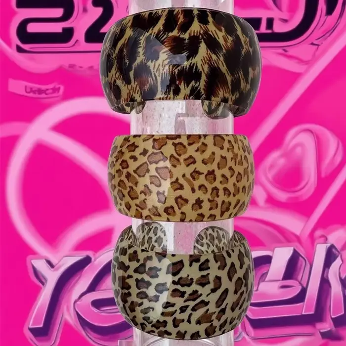 Bracelet en résine imprimé léopard géométrique Y2K mode coréenne bijoux à breloques pour femmes occasions spéciales