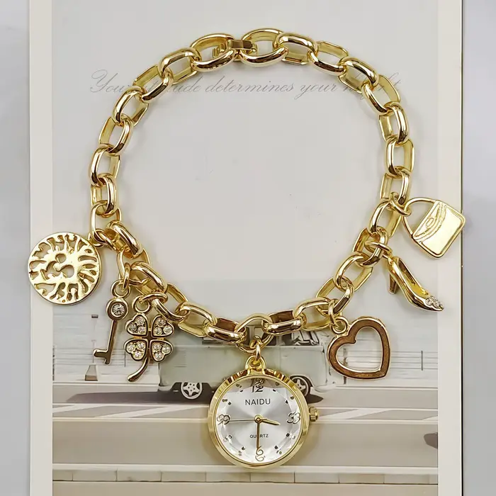 Montre à maillons de chaîne pour femmes