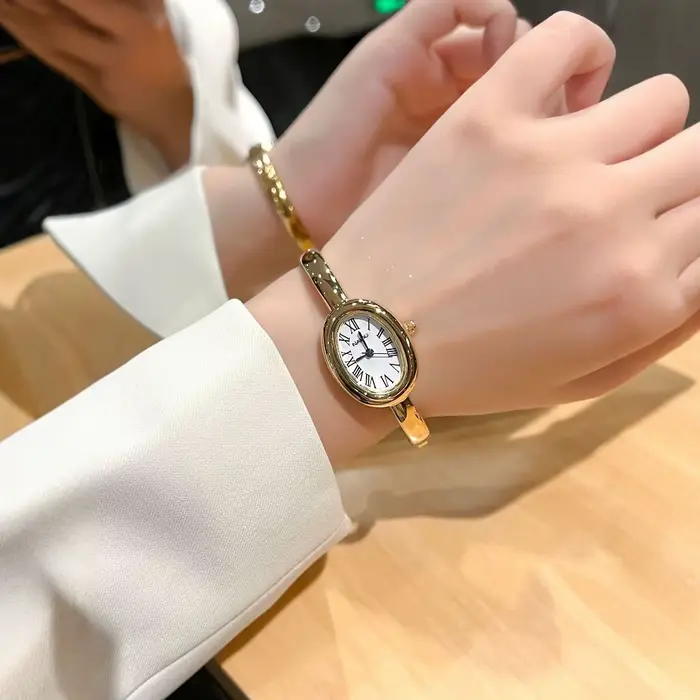 Montre analogique à Quartz ovale Vintage pour femmes élégantes