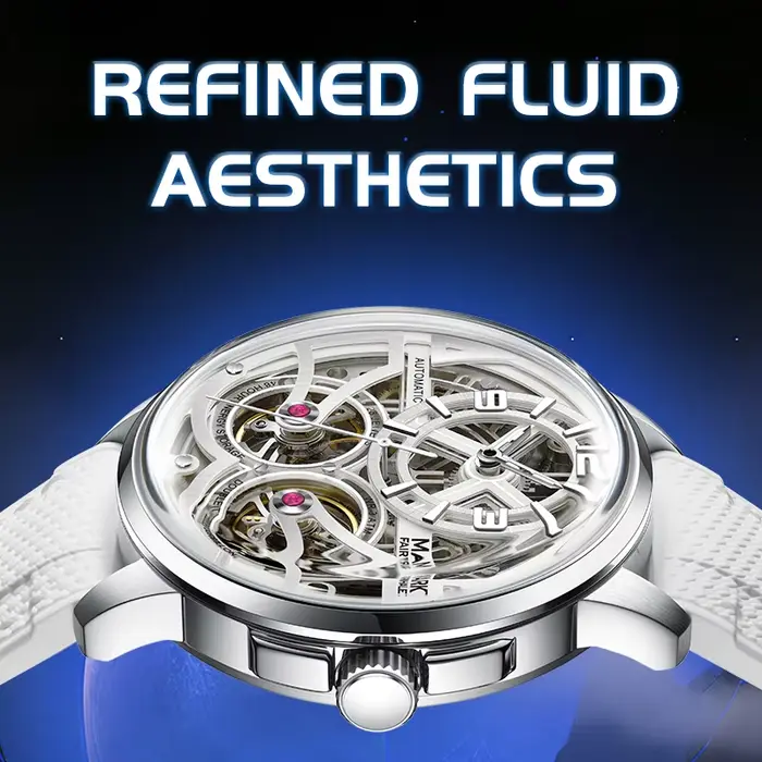 Montre-bracelet mécanique automatique pour homme Mark Fairwhale Fashion Tourbillon
