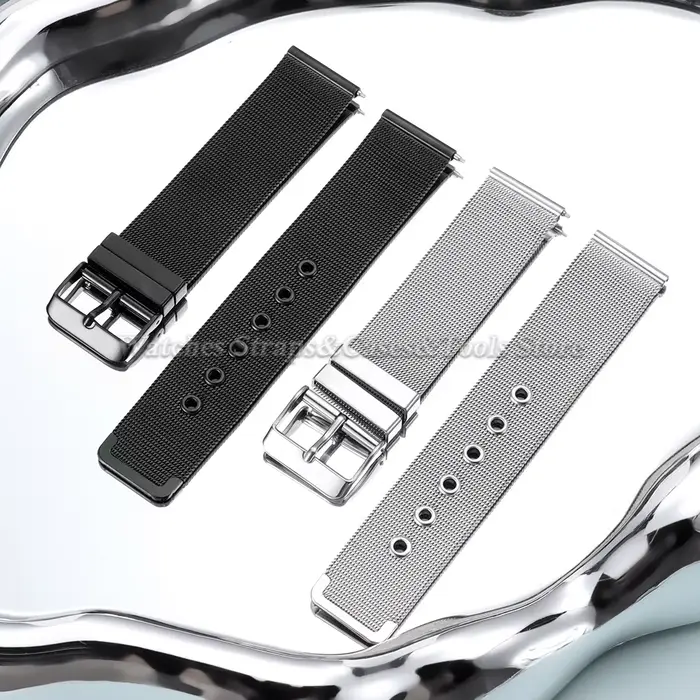Bracelet de montre en maille milanaise en acier inoxydable 0.4 mm