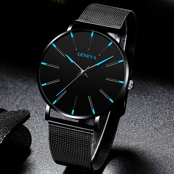Montre genève minimaliste pour hommes