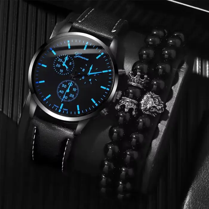 Montre Chronographe Homme GENEVA à Trois Aiguilles