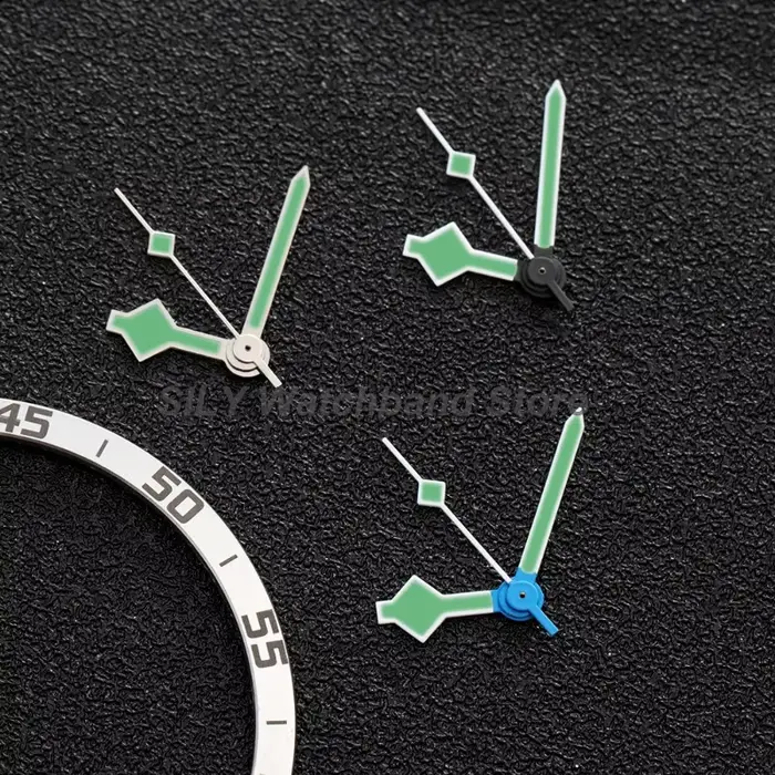 Aiguilles lumineuses flocon de neige argent/noir/or/jaune montre