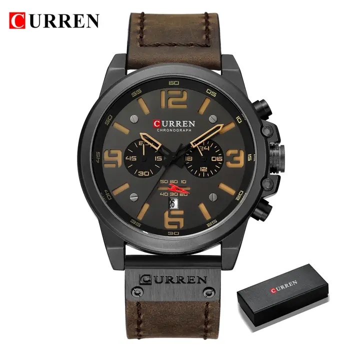CURREN hommes montres haut de gamme marque étanche Sport montre-bracelet chronographe Quartz militai
