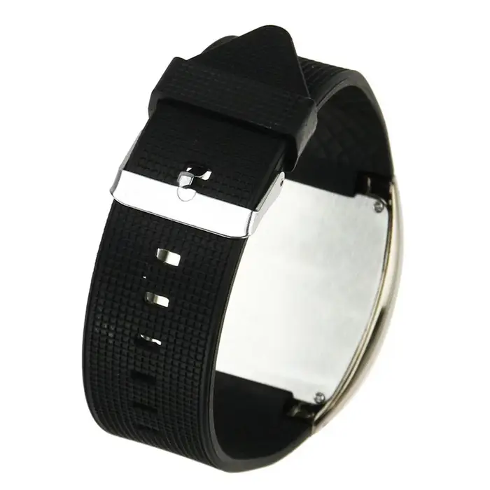 Montre d'aviation étanche noire unisexe cadran luminescent LED bracelet en caoutchouc pour activités sportives et nautiques