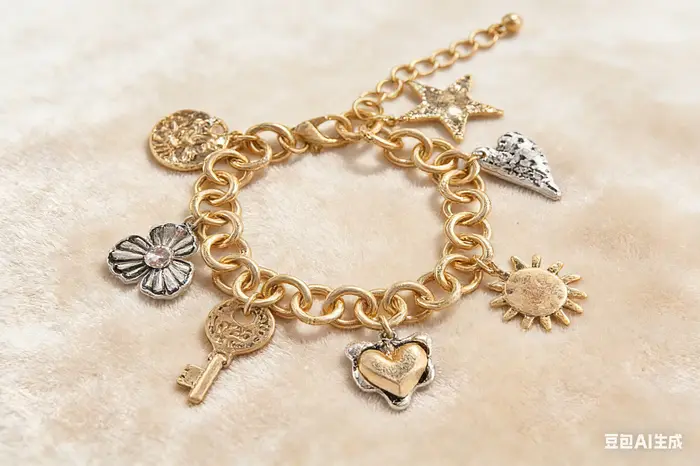 Bracelet fantaisie bohème à breloques mélangées pour femme, accessoire élégant pour un brunch ou une