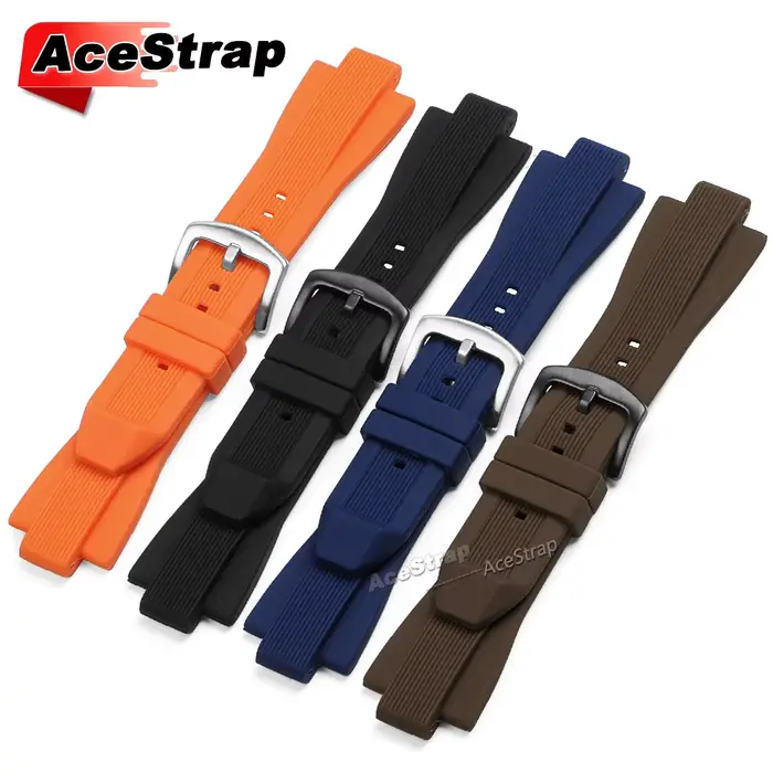 Bracelet de montre en Silicone à extrémité convexe 13mm x 29mm