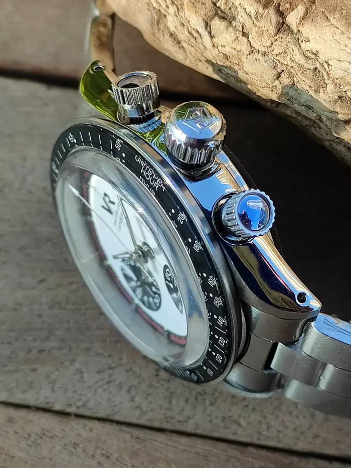 Montre à quartz Vakuy vintage panda, cadran contrasté, seconde aiguille, réplique Paul Newman Daytona VK63A, chronographe, lunette en verre, pour homme