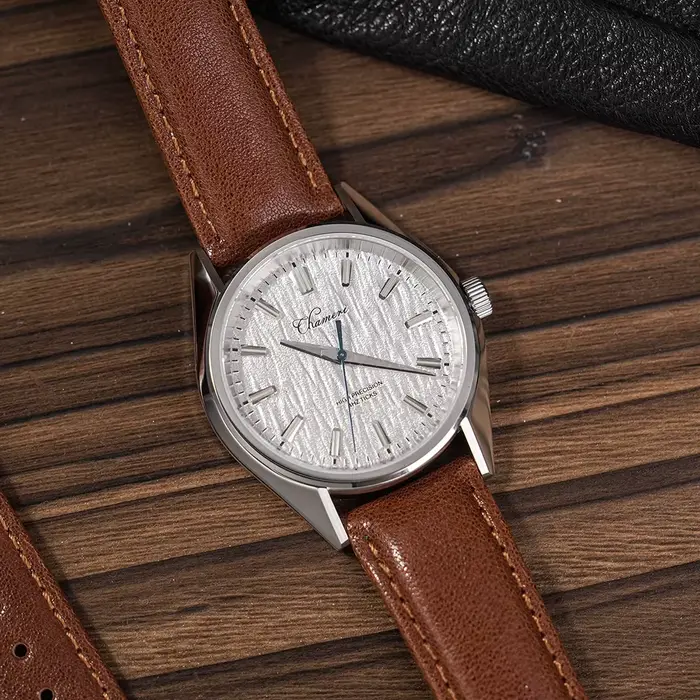 Chameri Nouvelle Montre à Quartz GS05 Mouvement à Seconde Flottante VH31 Montres Vintage 40mm Étanche 50m Verre Saphir Montre-Bracelet Homme