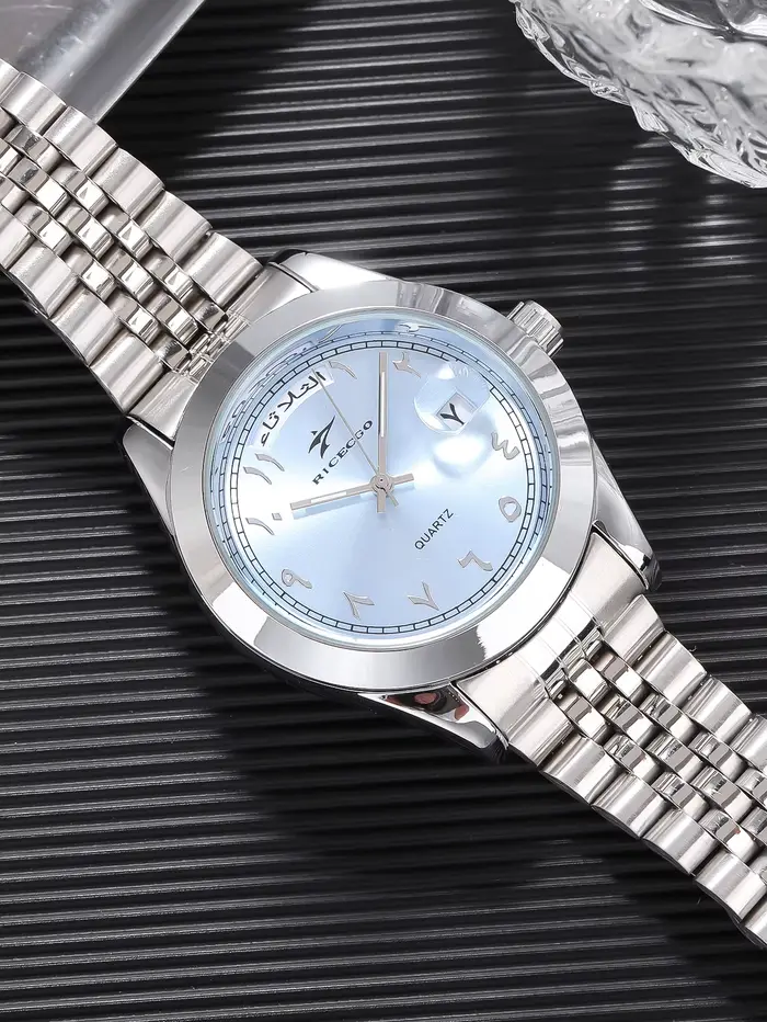 Montre à quartz pour homme avec cadran à chiffres arabes