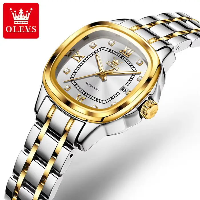OLEVS 9810 montre mécanique automatique pour femmes de luxe échelle de diamant montre-bracelet pour 