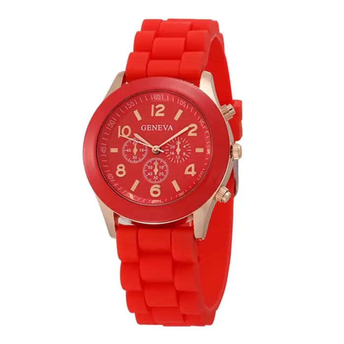 Genève marque femmes montres nouvelle mode dames Quartz montre-bracelet bracelet en caoutchouc Simple