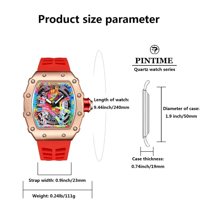 Montre de luxe pour hommes Tonneau mode