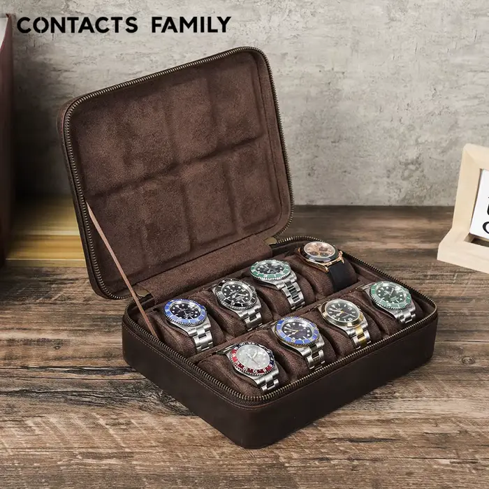 CONTACTS FAMILY-Boîte de rangement de montre en cuir pour hommes et femmes