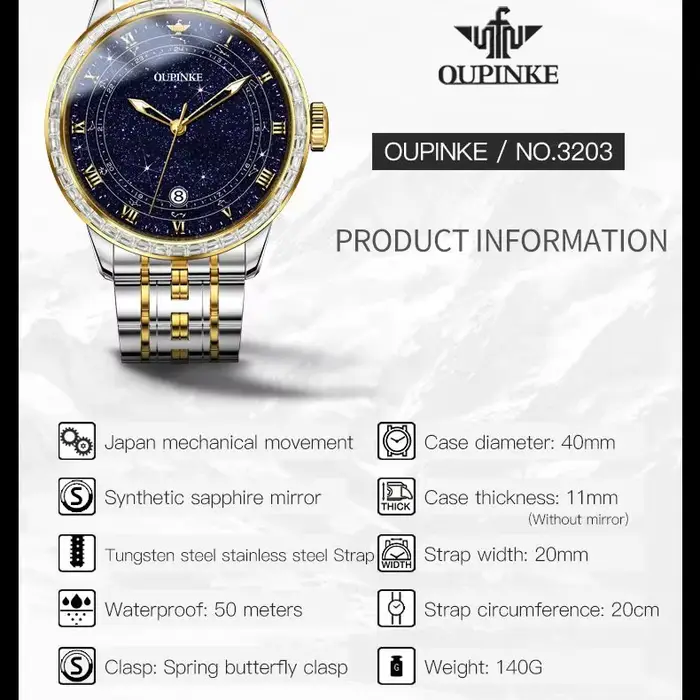 OUPINKE – montre automatique originale pour hommes