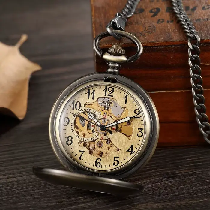 Montre de poche mécanique de luxe Vintage pour hommes et femmes
