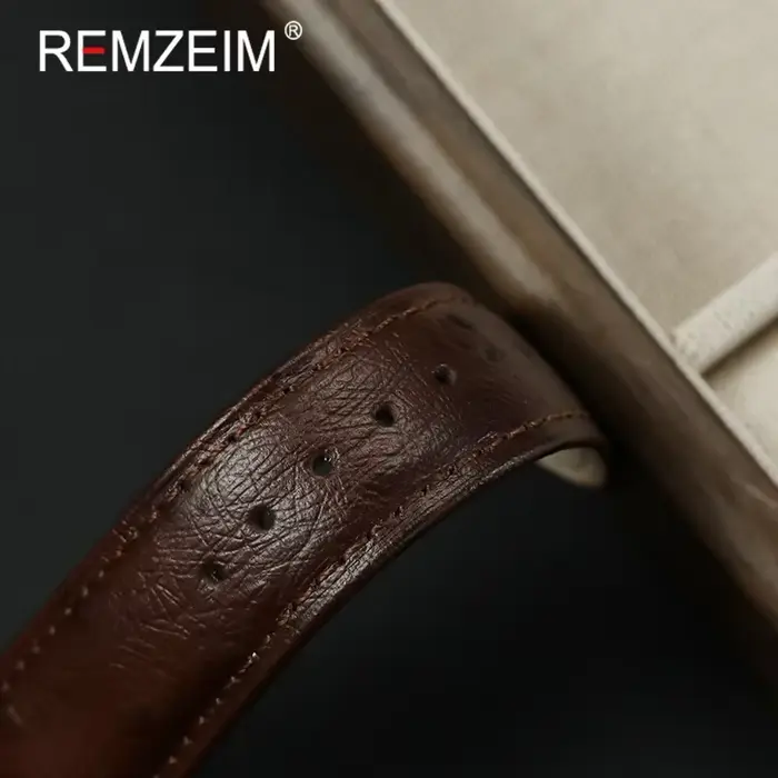 Bracelet de poignet en cuir motif d'autruche pour hommes et femmes avec boucle à ardillon et largeur variable 18mm 20mm 22mm