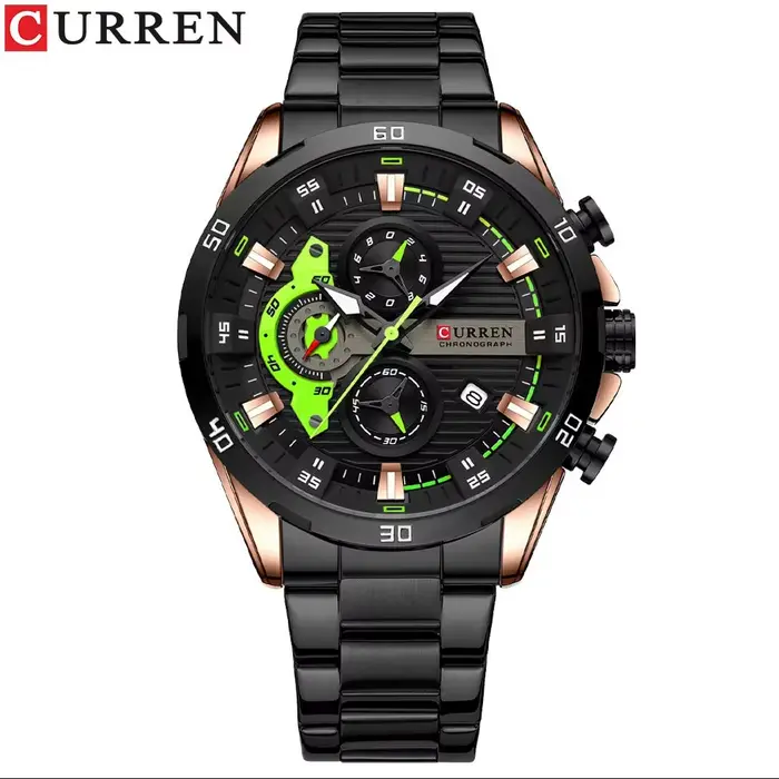 Montres en acier inoxydable pour hommes, mode créative, cadran lumineux avec chronographe, horloge d