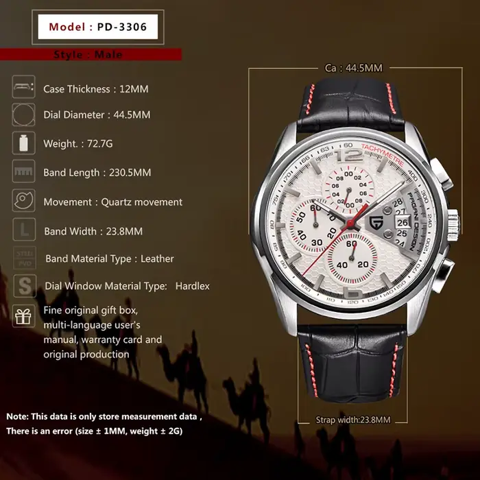 PAGANI – montre-bracelet de sport pour hommes