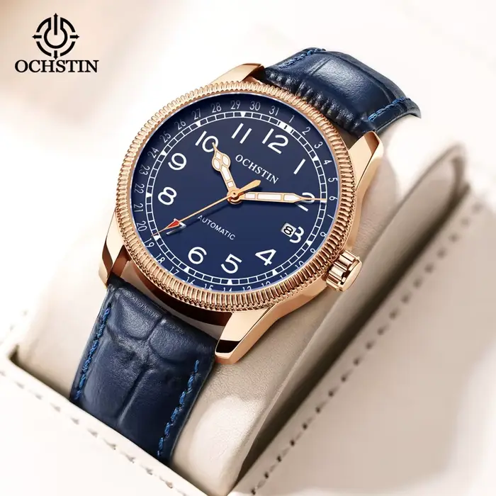 Montre OCHSTIN Mecanique Hommes Retro Red Luxe Cuir Bracelet Haut De Gamme Mode Occasionnels Speciales