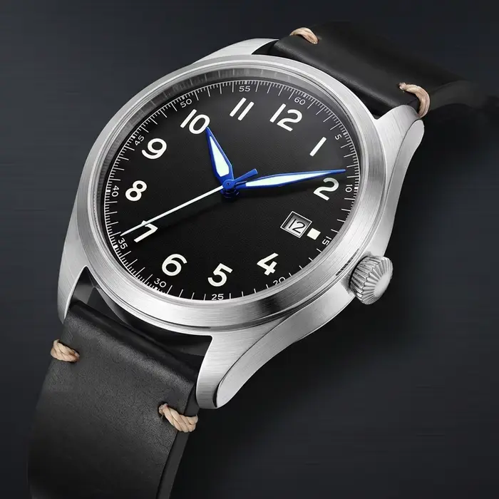 Montre de terrain tendance pour homme, montre-bracelet mécanique, montre de pilote, mouvement automa