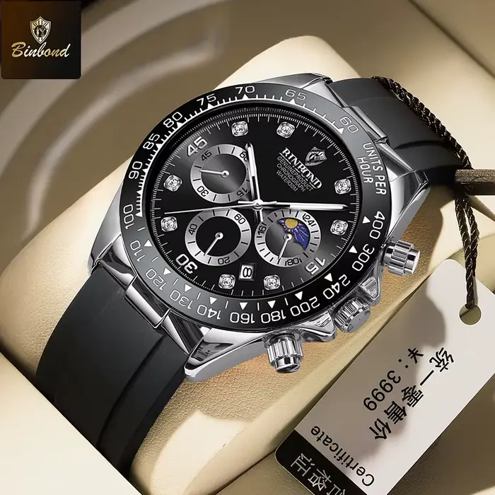 BINBOND luxe hommes montre Quartz homme montres étanche lumineux haut marque