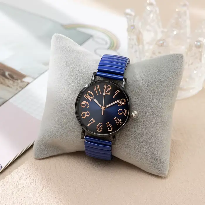 Montre à Quartz numérique bleue pour femmes