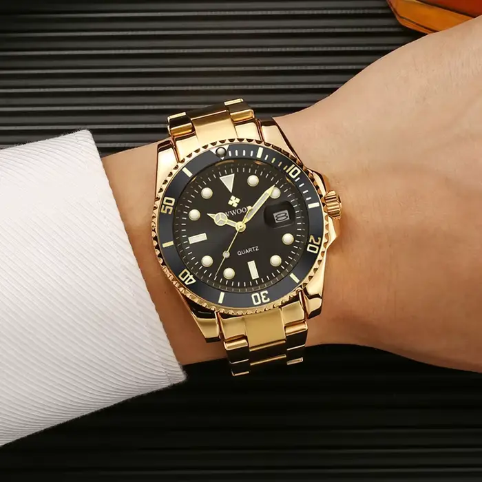 Montre-bracelet étanche en acier inoxydable pour homme