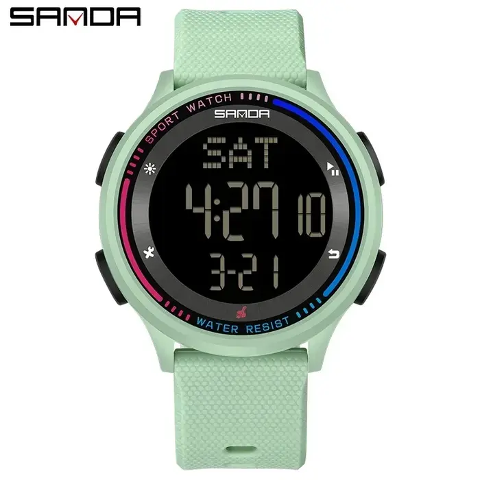 SANDA 6158 étudiant mouvement numérique adolescent garçon fille montre horloge à la mode étanche Sport