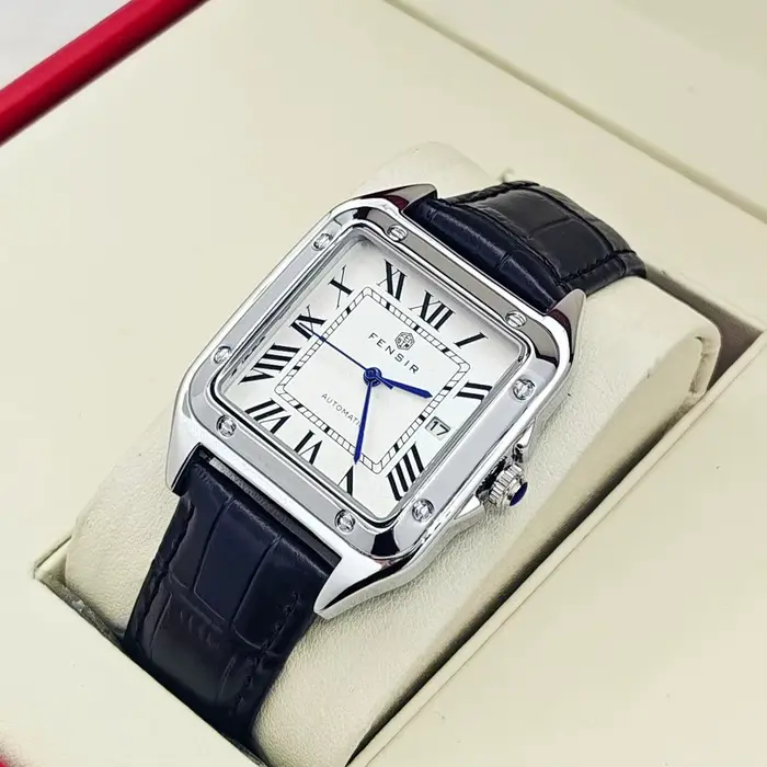 Montre à quartz haut de gamme pour hommes, style business décontracté, cadran carré, affichage du ca