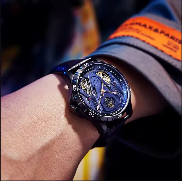 AILANG nouvelle montre à mouvement automatique creux pour hommes