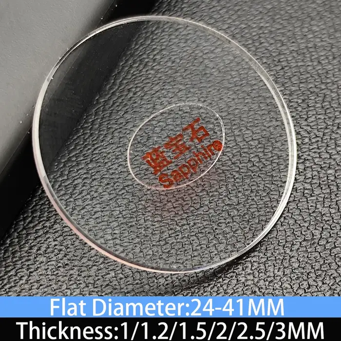 Verre saphir plat épaisseur 1.0/1.2/1.5/2.0/2.5/3.0mm diamètre 24-41mm pièces de montre